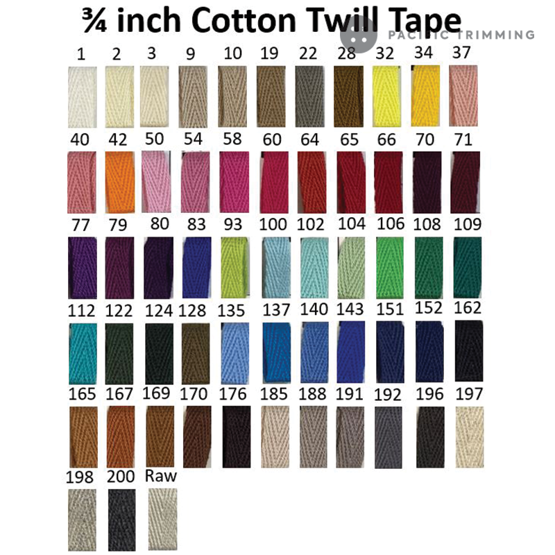 3/4 Inch Cotton Herringbone Twill Tape