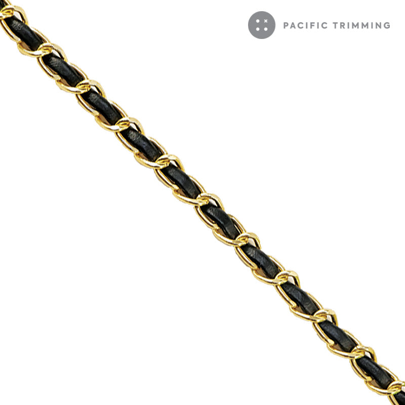 Metal Chain with Leather Trim