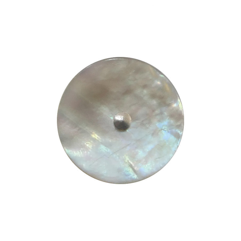 No hole Genuine Mother of Pearl & Shell Shank Button Silver