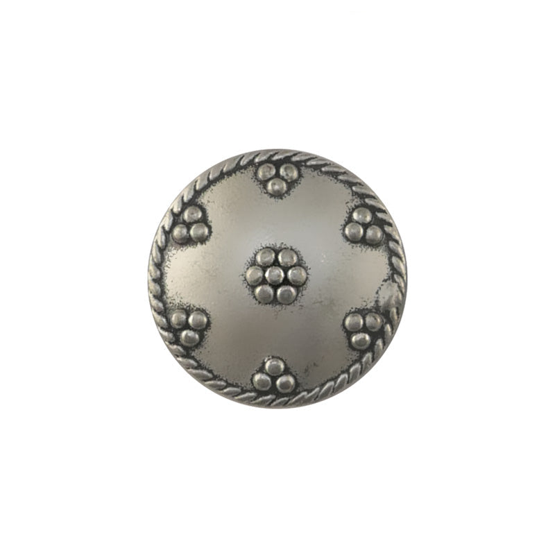 Patterned Silver Metal Shank Button