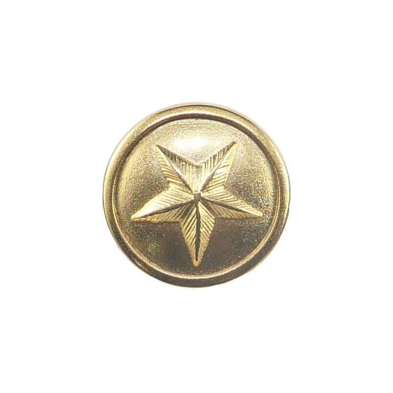 Star Engraved Gold Metal Shank Button