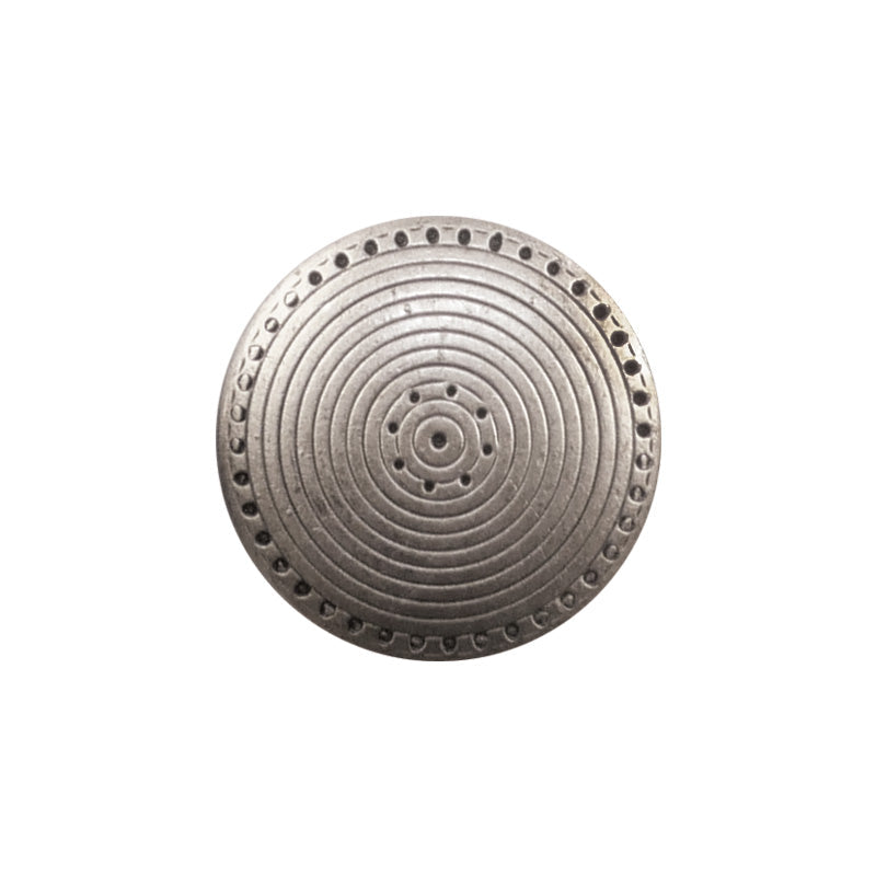 Round Patterned Silver Shank Button