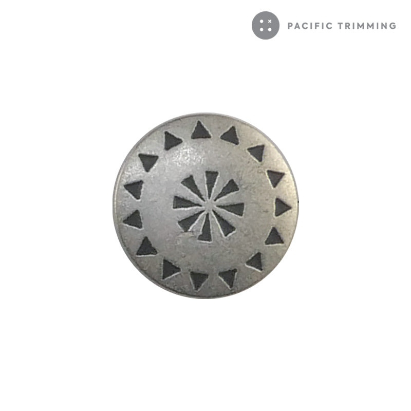 Flat Engraved Silver Shank Button