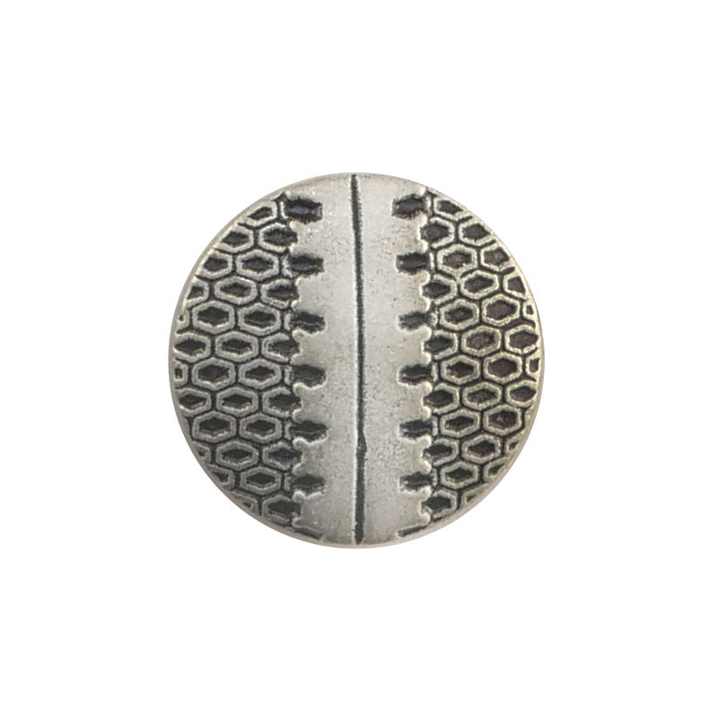 Textured Silver Metal Shank Button