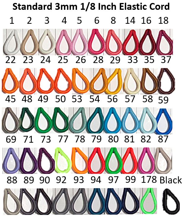 Standard 3mm 1/8 Inch Elastic Cord