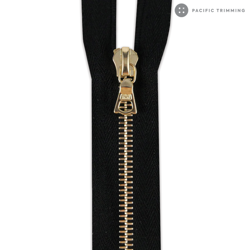 M6 One Way Gold Teeth Metal Zipper – Pacific Trimming M6 One Way Gold Teeth Metal Zipper – Pacific Trimming