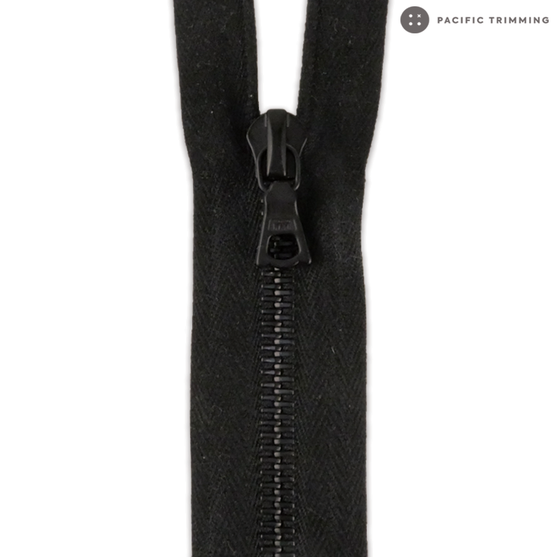 M6 One Way Matte Black Teeth Metal Zipper – Pacific Trimming M6 One Way Matte Black Teeth Metal Zipper – Pacific Trimming