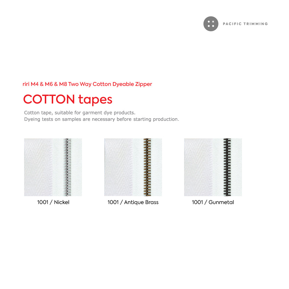 riri M4 Two Way Cotton Tape Dyeable Zipper