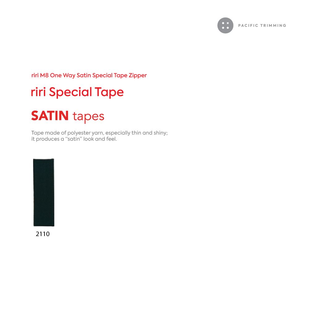 Riri Zipper M8 One Way Satin Tape Gold Teeth Zipper