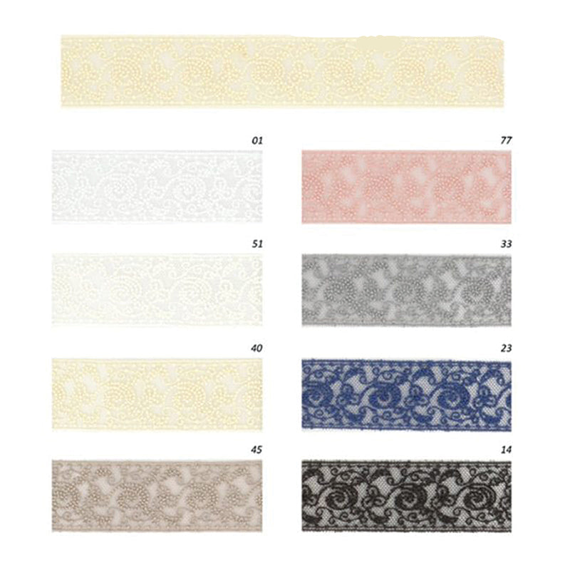 Premium Quality 1 1/16" Embroidered Lace Trim