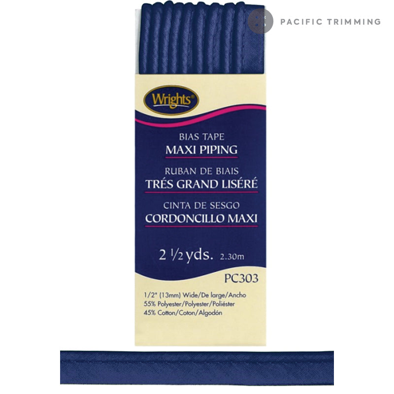 Wrights Maxi Piping Bias Tape 1/2" Navy