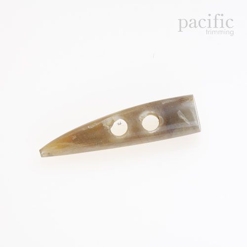 Genuine Horn 2 Hole Ivory Brown Toggle Button 120001TG