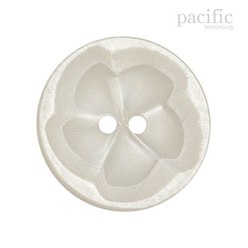 Flower Shape Round 2 Hole Polyester Decorative Button