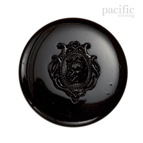 Crest Black Polyester Shank Jacket Coat Button 