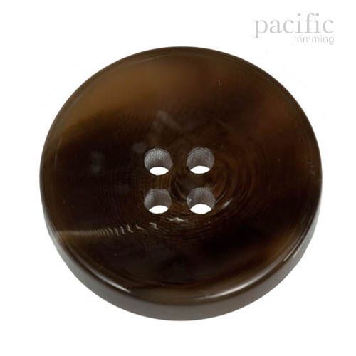Marble Round Concave Polyester 4 Hole Jacket Coat Button Brown