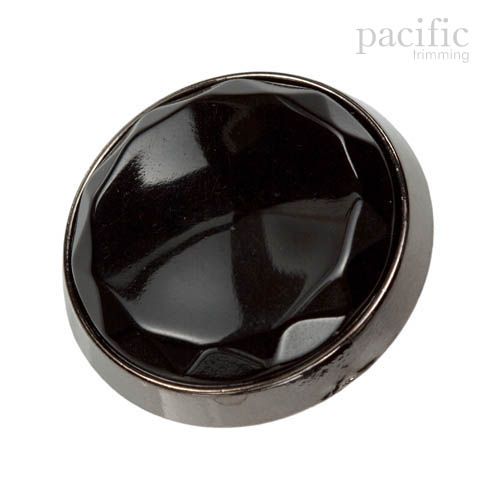 Metal Back Attachment Round Polyester Shank Jacket Coat Button Black