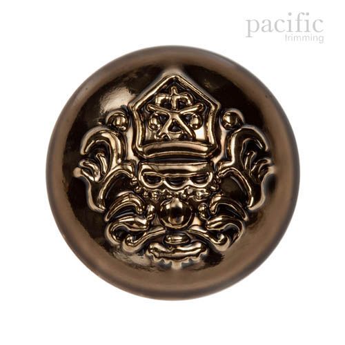 Crest Round Dome Shape Gold Metal Shank Button 120990KR