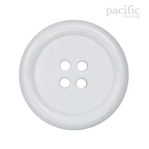 Round Rim 4 Hole Nylon Button 125132BA White