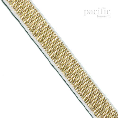 Metallic Elastic Band White/Gold 2 Sizes