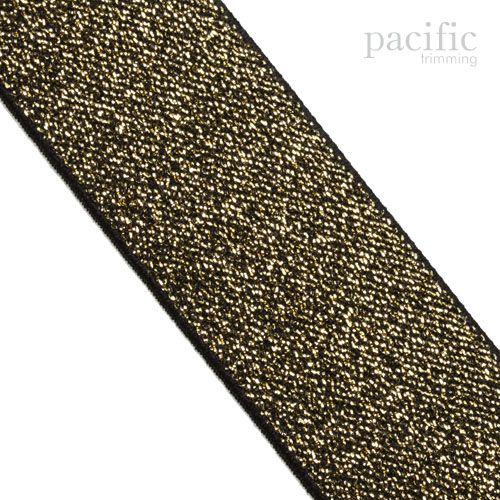 Metallic Elastic Woven Band Black/Gold Multiple Sizes