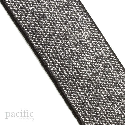 Metallic Elastic Woven Band Black/Silver Multiple Sizes