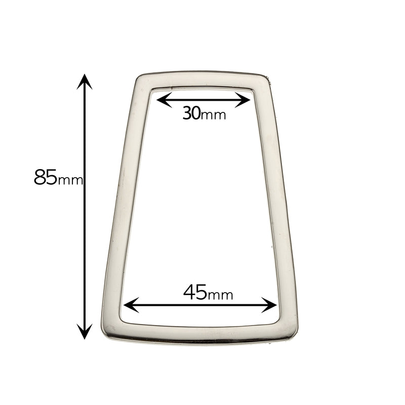 30mm Metal Trapezoid Ring Silver