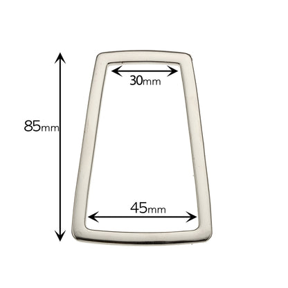 30mm Metal Trapezoid Ring Silver 