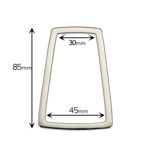 30mm Metal Trapezoid Ring Silver