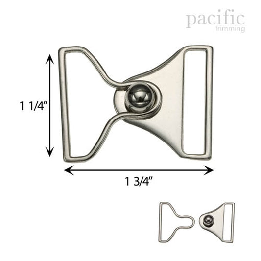 1.25 Inch Front Buckle Closure Silver