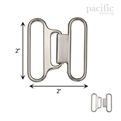 2 Inch Front Buckle Closure Silver