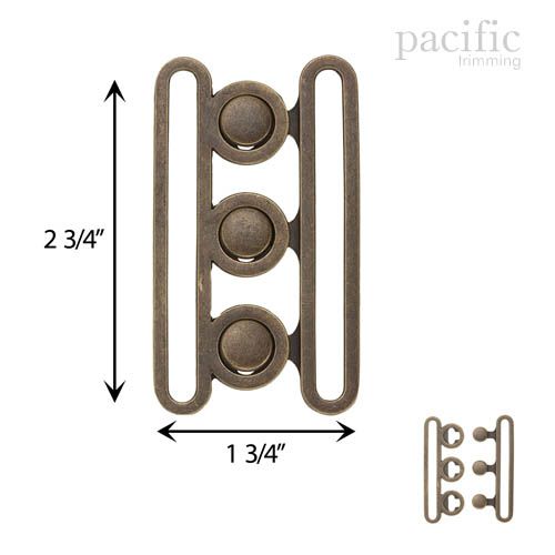 Front Buckle Closure Antique Brass Multiple Sizes