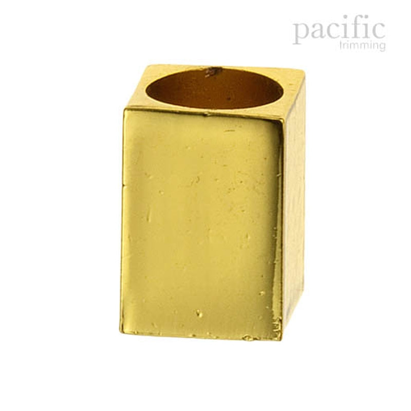 4mm Metal Cube Cord End Gold