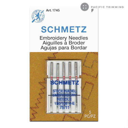 Schmetz Embroidery Needles, Size 75/11