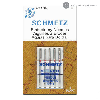 Schmetz Embroidery Needles, Size 75/11