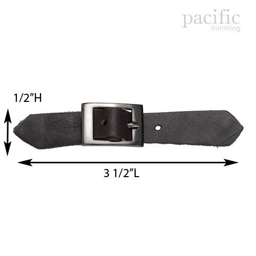 3.5 Inch Leather Closure Black/Gunmetal