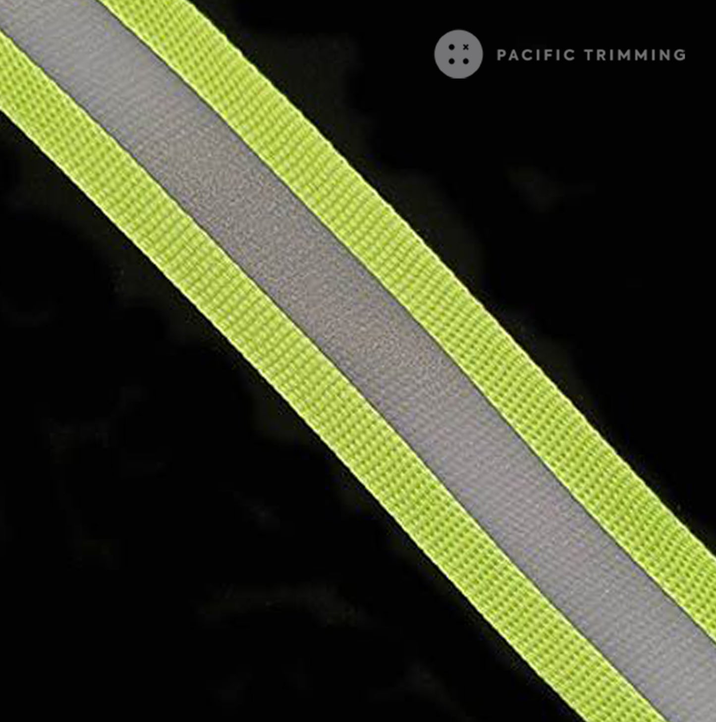 0.75 Inch Striped Reflective Tape Neon Yellow