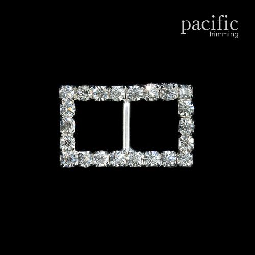 9mm Mini Rhinestone Slider Silver