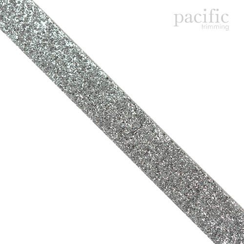 Metallic Velvet Ribbon 4 Sizes Silver