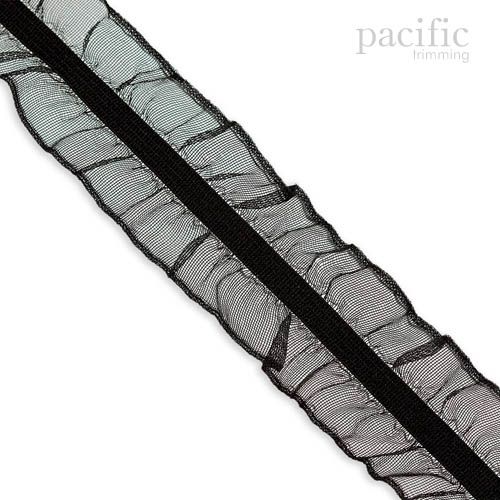 1 Inch Sheer Ruffle Edge Stretch Elastic Trim 280025RF