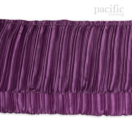 6.5 Inch 2-Layers Satin Pleat Trim Purple