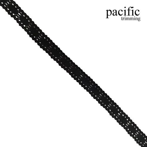 0.5 Inch Black Cotton Lace Trim
