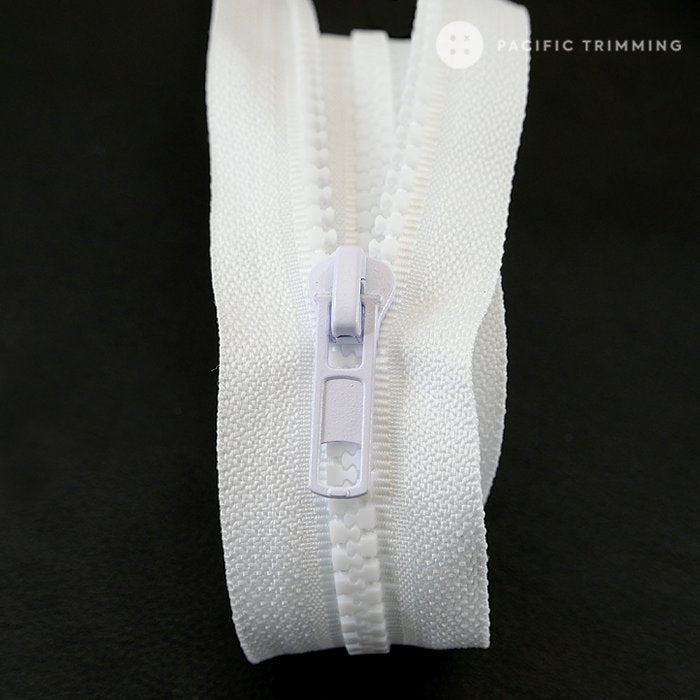 #3, #5, #8 White One Way Two Way Molded Plastic Zipper