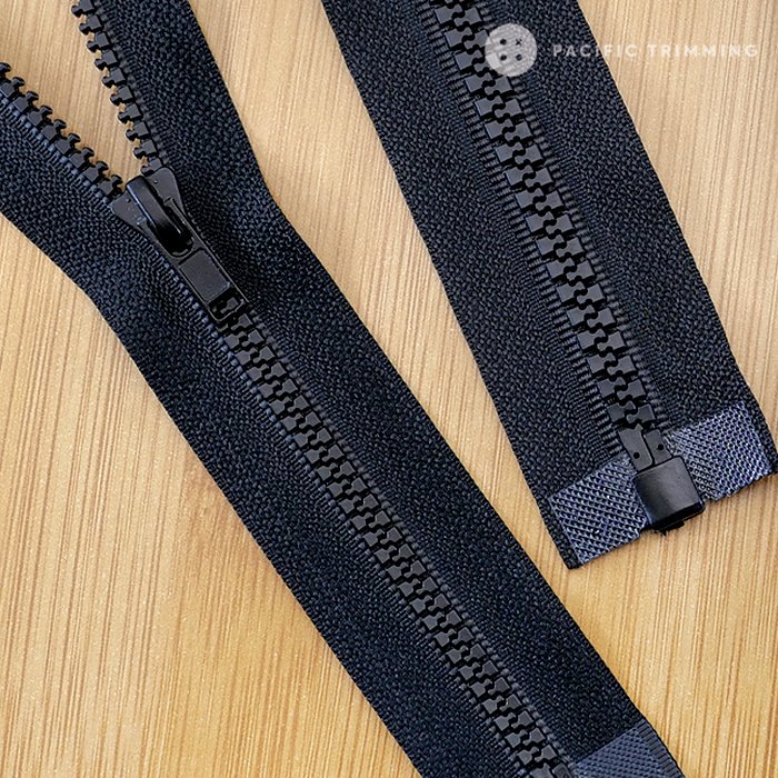 2 Packs, Separable Zipper Zipper Made Of Heavy-duty Plastic, Black