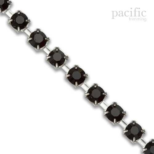 Rhinestone Chain Nickel Base Jet Stone