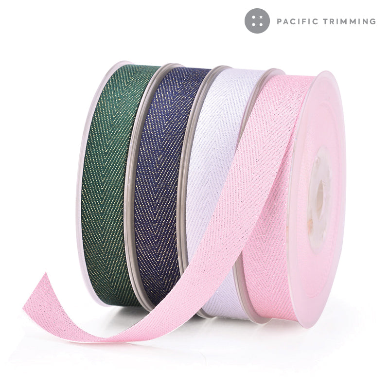 Polyester Lurex Herringbone Twill Tape