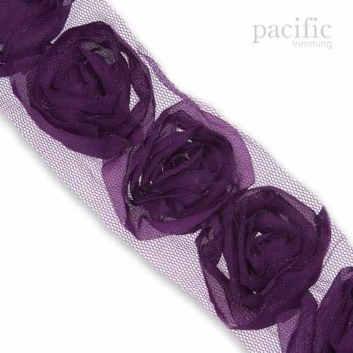 1.75 Inch Rosette Trim Purple