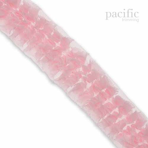 2 Inch Frayed Chiffon Grass Trim Light Pink