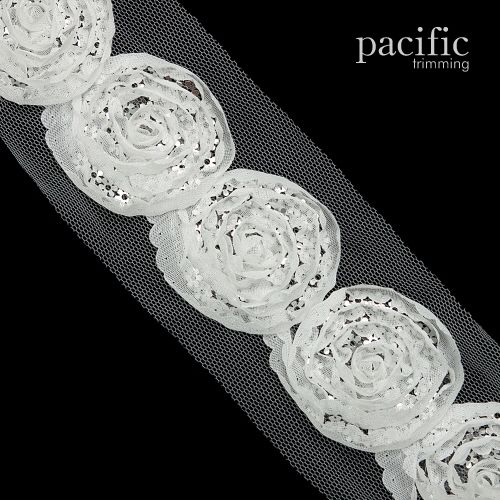 Ivory color 3 row hook and eye lingerie ribbon - Applique - lace