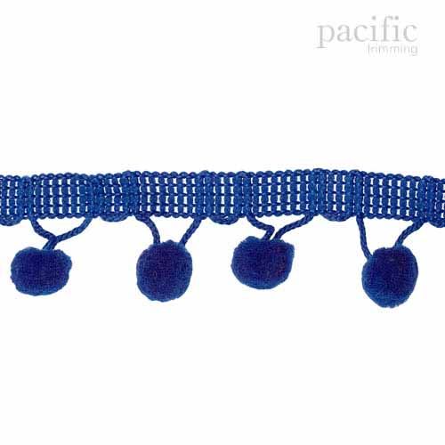 0.38 Inch Pom Pom Fringe Navy