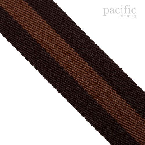 1.5 Inch Striped Webbing Dark Brown/Brown